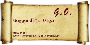 Gugyerás Olga névjegykártya